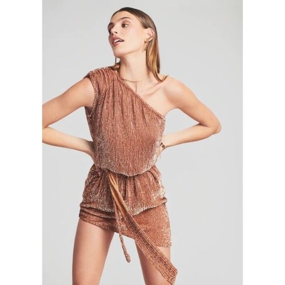 retrofete Ella Dress Bronze Brown Gold Sequin - Picture 3 of 11